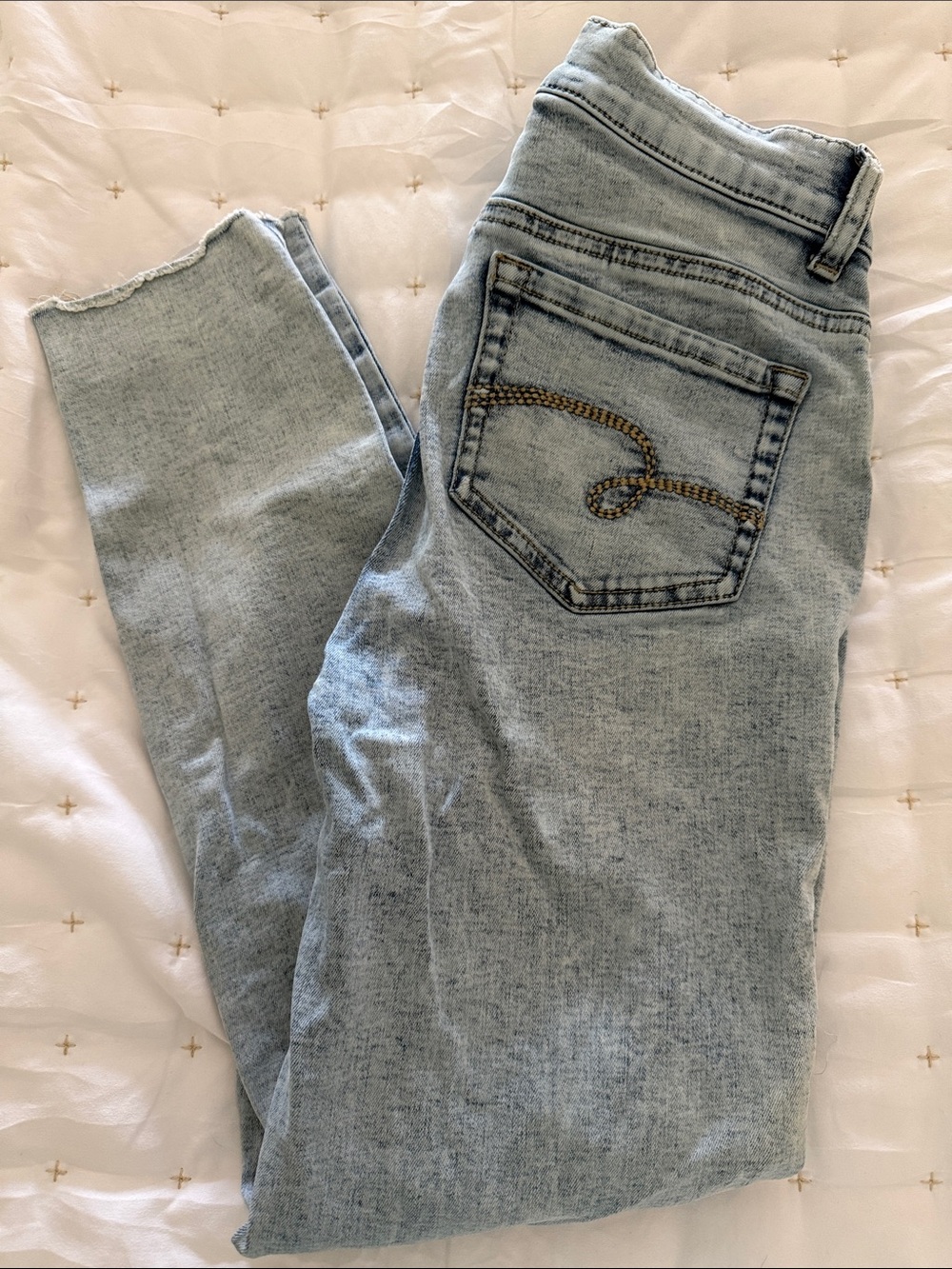 Justice Light Wash Skinny Jeans - Pale Blue